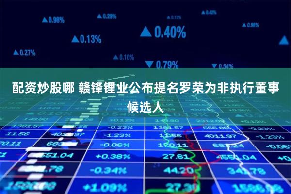 配资炒股哪 赣锋锂业公布提名罗荣为非执行董事候选人